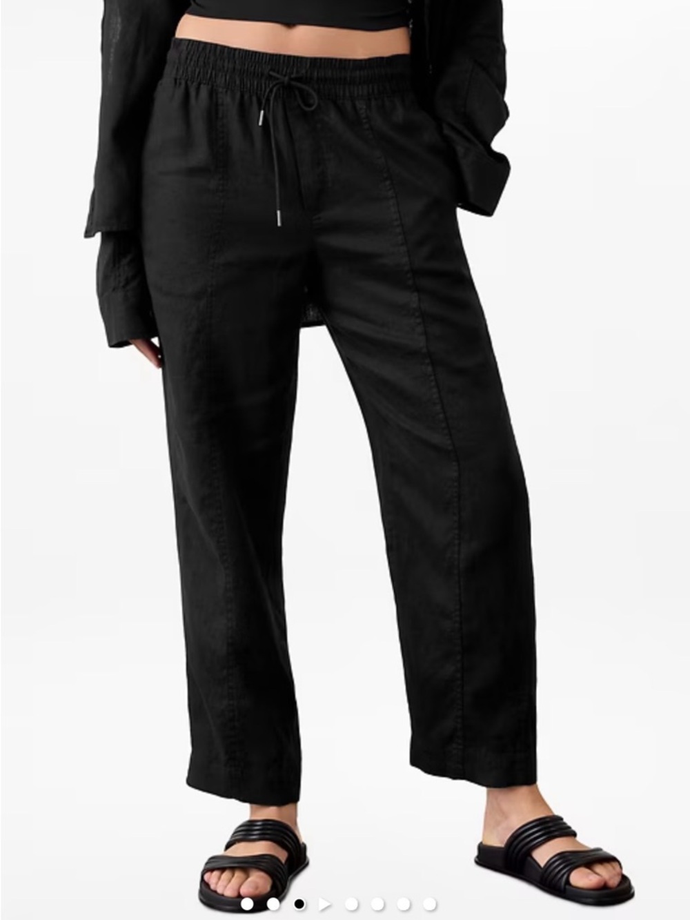 Athleta Black Cropped Drawstring Pants